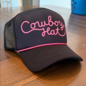 Women’s Trucker Cowboy Hat Hot Pink & Black